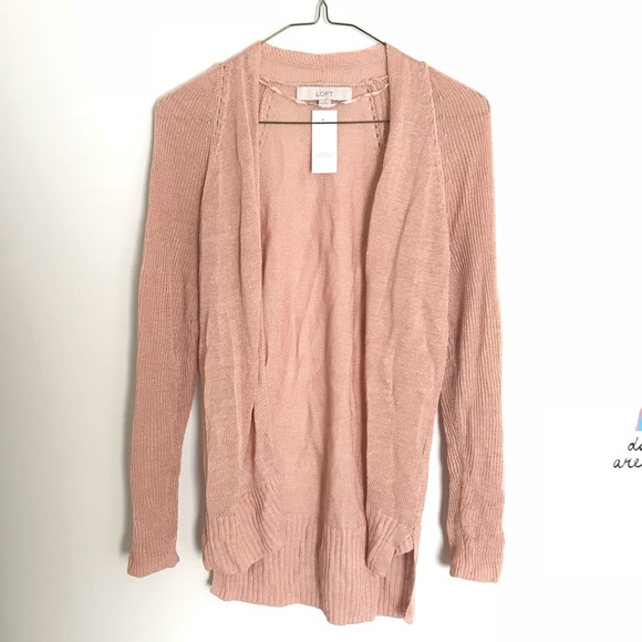 loft pink cardigan